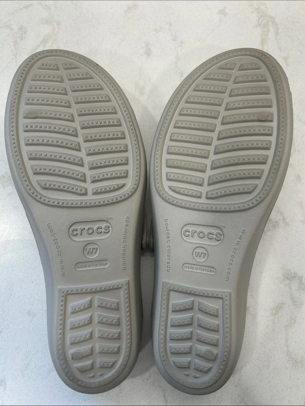 Crocs Patricia Wedge Sandals Grey / White Womens 7